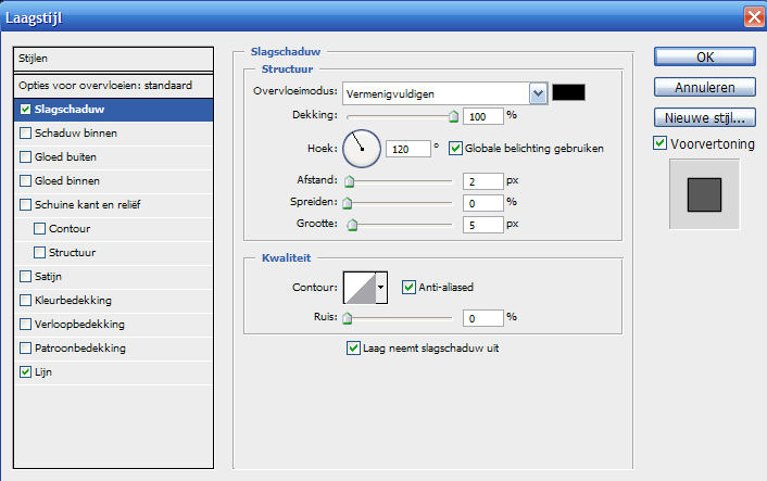 screentjeverloopslagschaduw